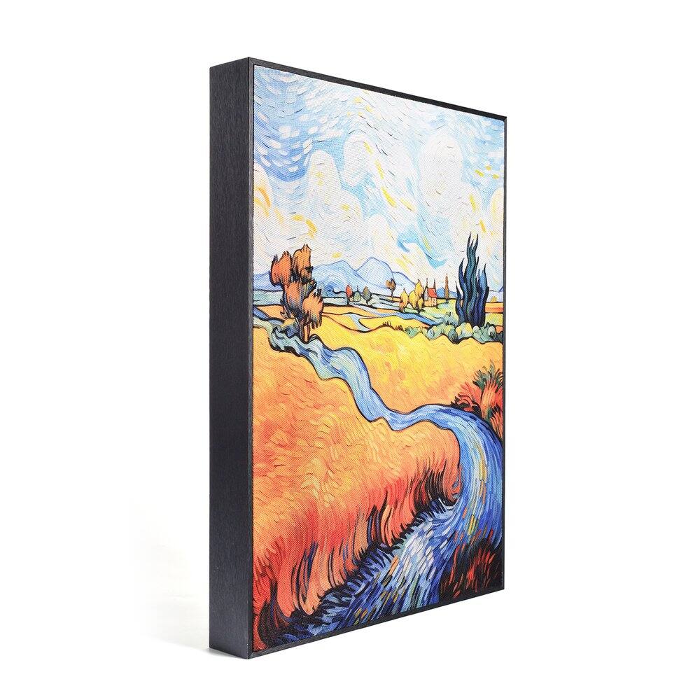 Left. Thomson - QY-BG002 BB83944- Wall Art Wireless Bluetooth True Wireless Stereo Speaker built in battery - Black + Fabric.