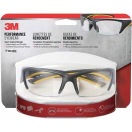 3M - Anti-Fog Modern/Sleek Impact-Resistant Safety Glasses Clear Lens Gray/Yellow Frame 1 pc - Gray | Yellow