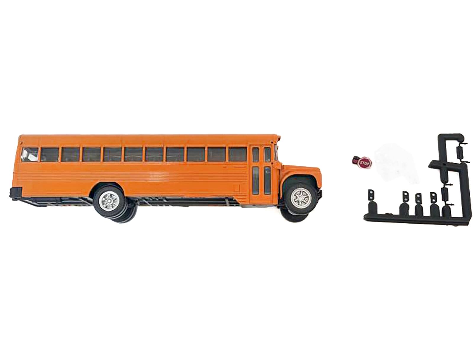 Angle. Promotex - School Bus Yellow with Stop Sign 1/87 (HO) Plastic Model by Promotex - Yellow.