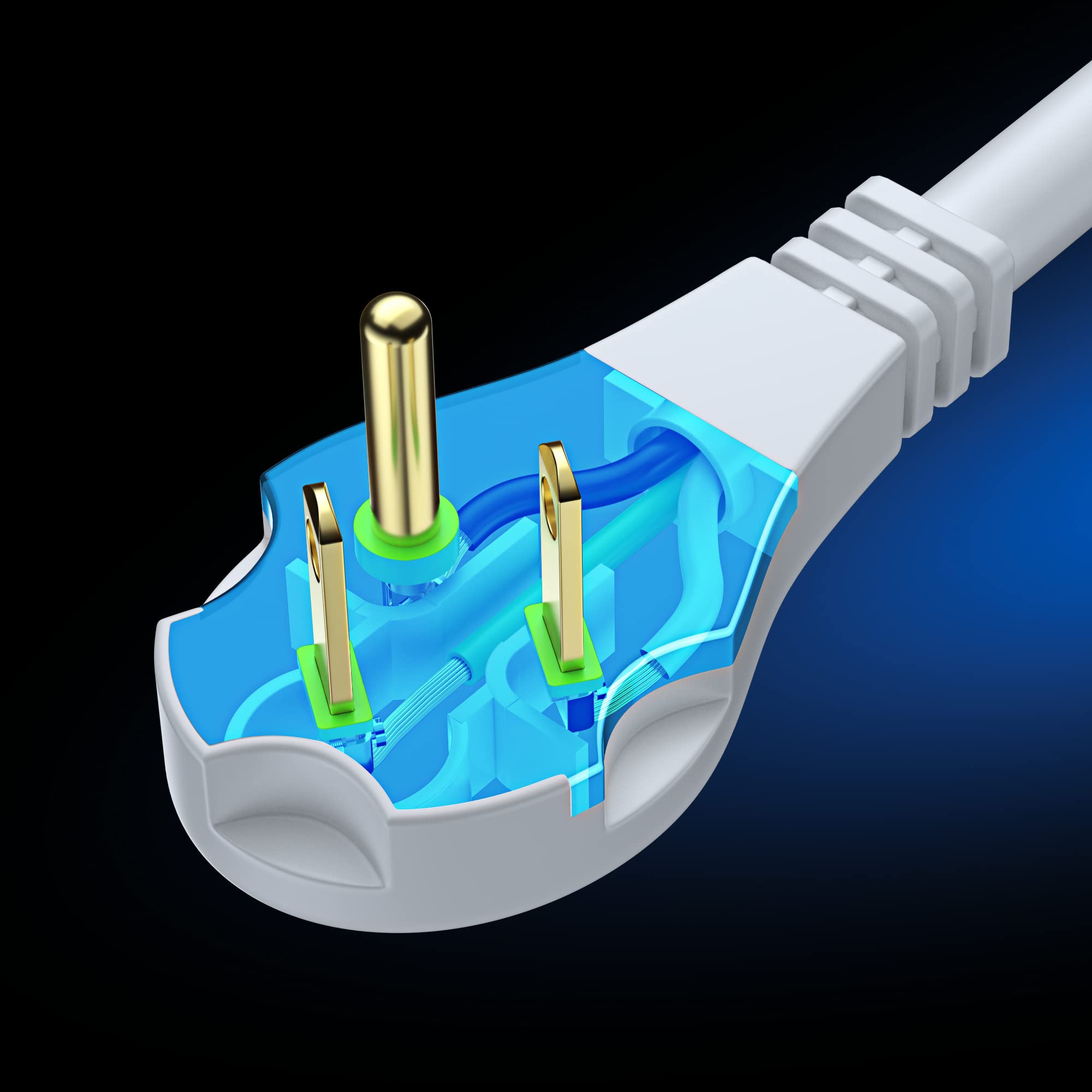 Alt View 2. Maximm - Flat Plug Extension Cord 30 ft with Slim Space-Saving Plug Design, Low Profile Extension Cord 14AWG - White.