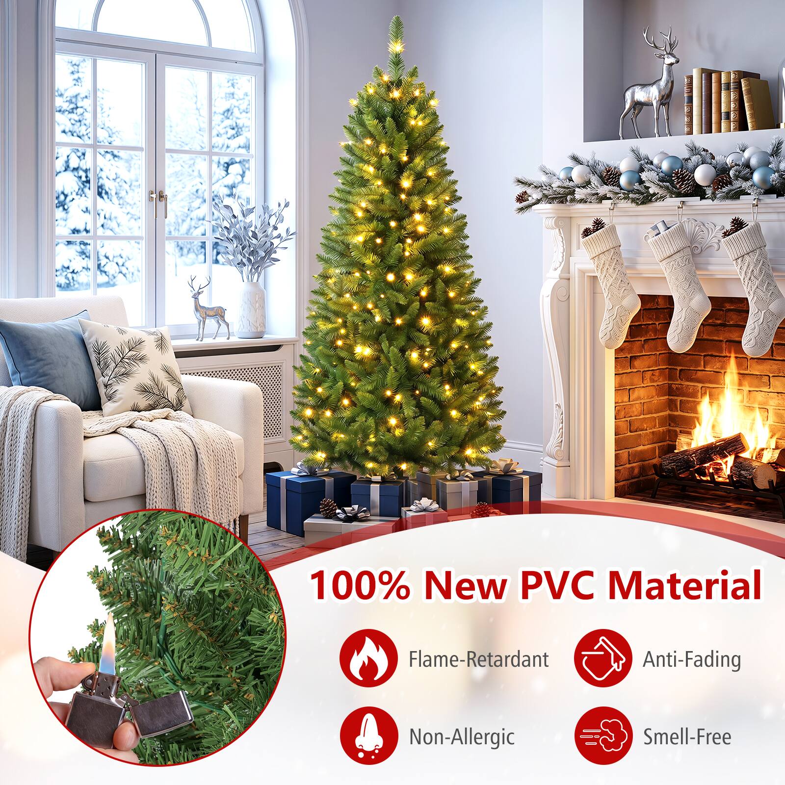 100% New PVC Material  
Flame-Retardant  
Anti-Fading  
Non-Allergic  
Smell-Free