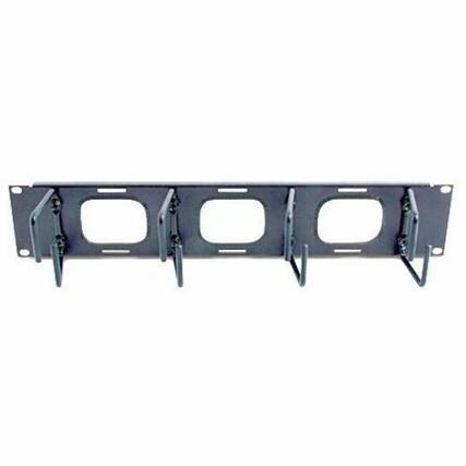 Front. APC - Horizontal Cable Organizer 2U w/pass through holes - Cable Manager - Black - 2U Rack Height - 1 Each - Black.