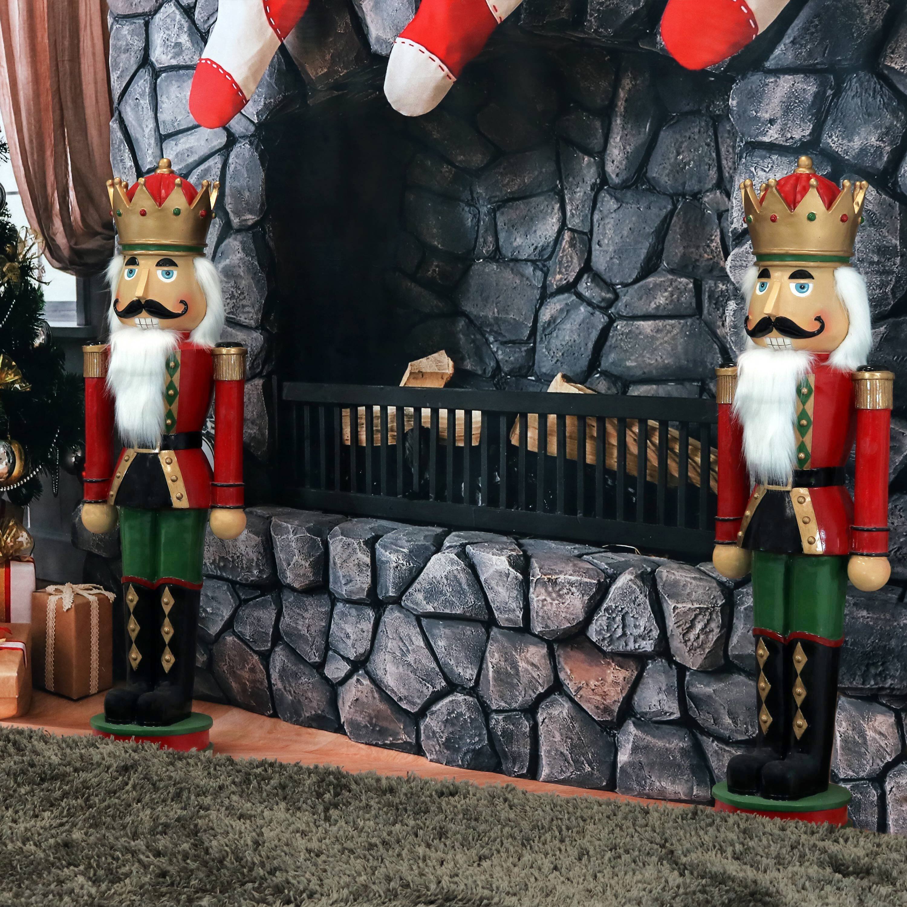 Alt View 7. Sunnydaze - Matthias the Prince Outdoor Nutcracker - 35 in - Set of 2 - Red.