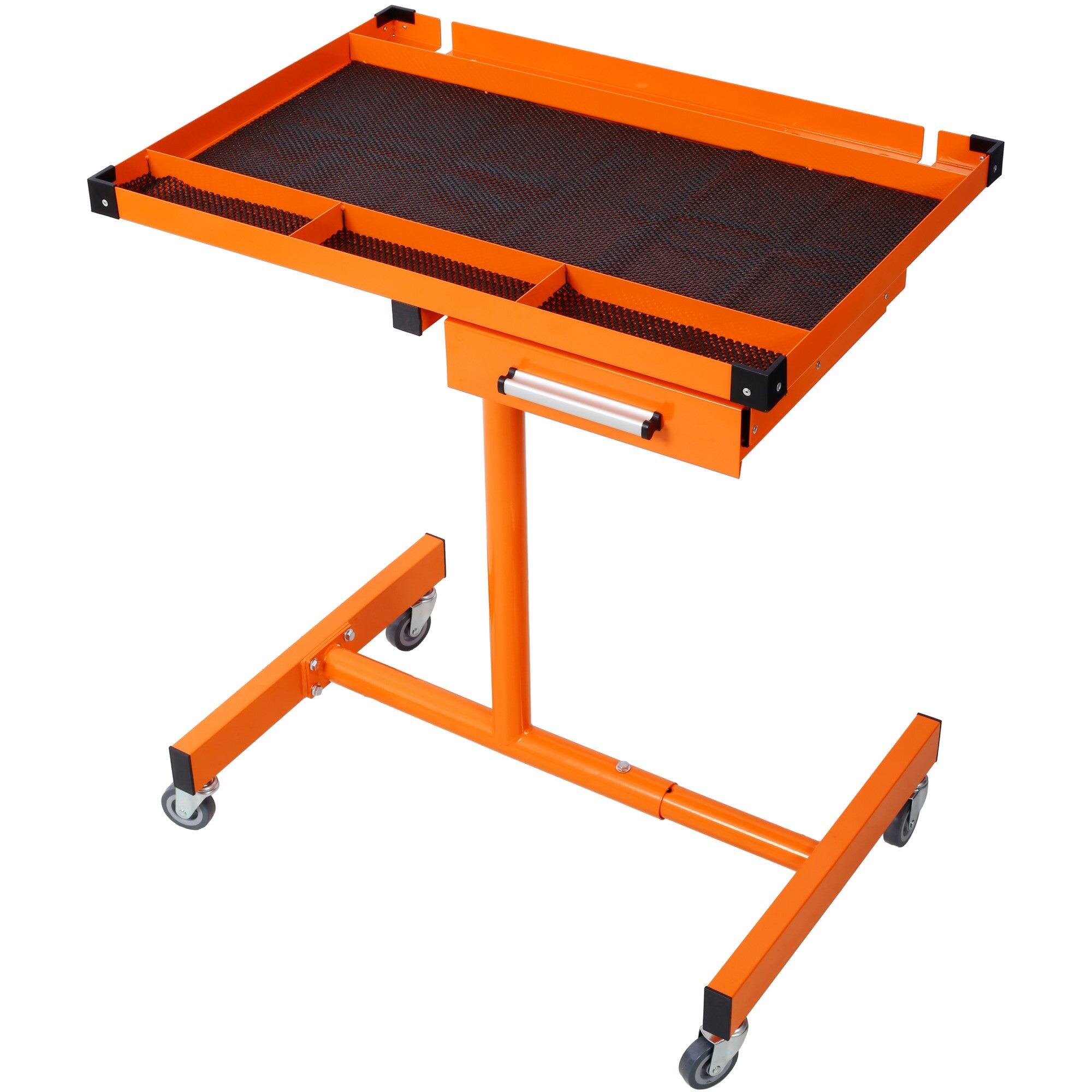 Front. Boyel Living - Adjustable Height Mobile Work Table 34 to 4775 Inches 220LB Capacity With Drawer - Orange.