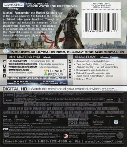 Alt View 1. Assassin's Creed - 4K Blu-Ray.