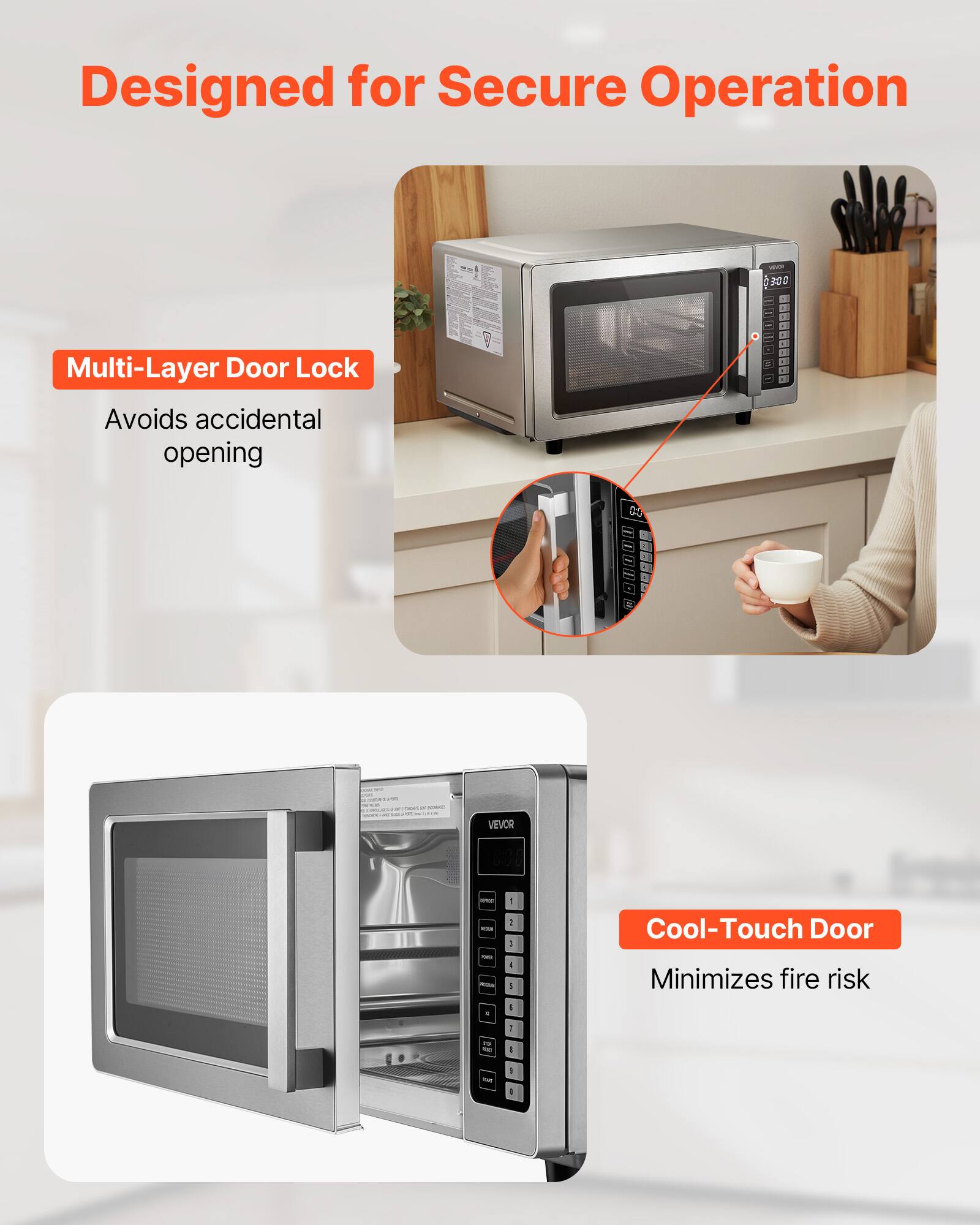 Designed for Secure Operation

VIDVOS 300

Multi-Layer Door Lock
Avoids accidental opening

Cool-Touch Door
Minimizes fire risk