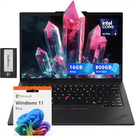 Lenovo - ThinkPad T14 G5 14" WUXGA Laptop,Intel Ultra 5 125U,16GB DDR5,512GB SSD+288GB Docking Station,Win 11 Pro - Black