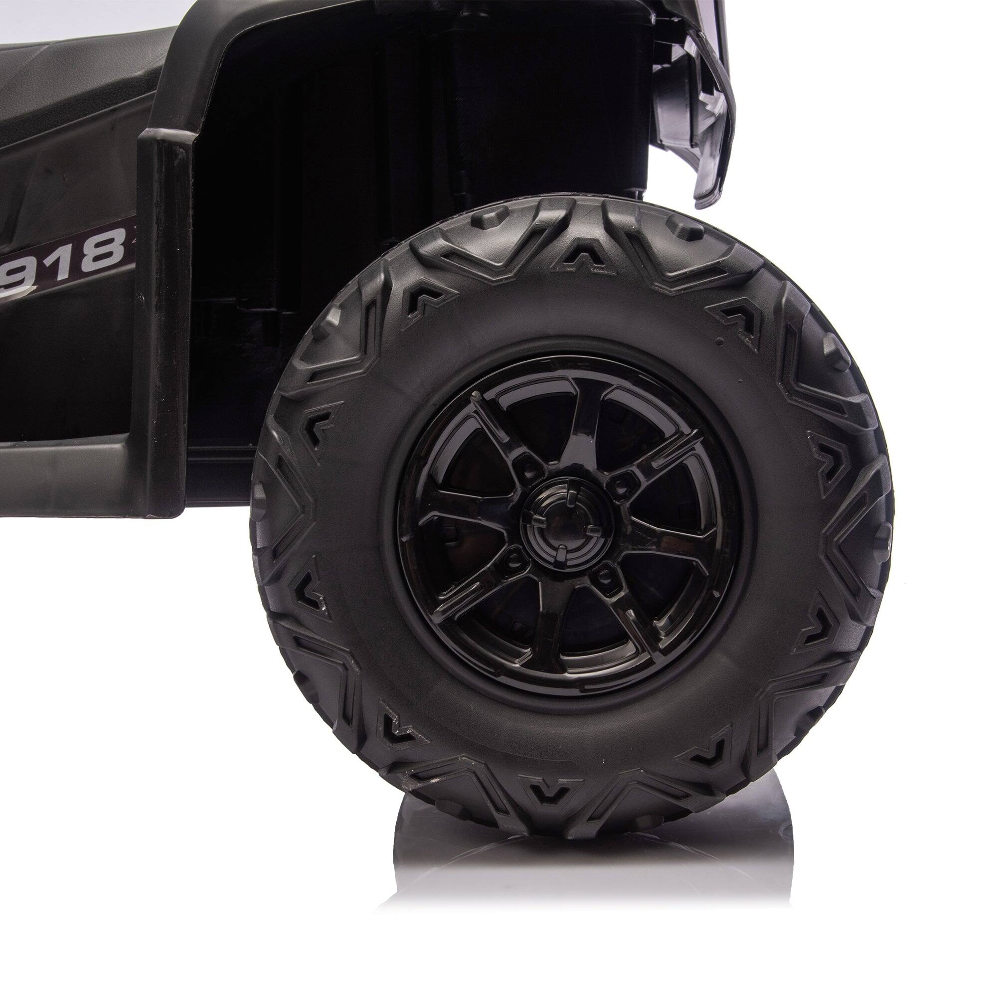 Alt View 3. Boyel Living - 3+ Black 24V Kids Ride On UTV Twin 80W Motors - black.