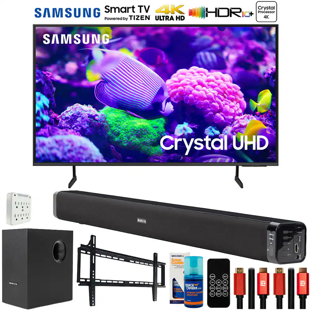 Samsung - 55" DU7200 Crystal 4K UHD Smart TV (2024) with Deco Gear Home Theater Bundle