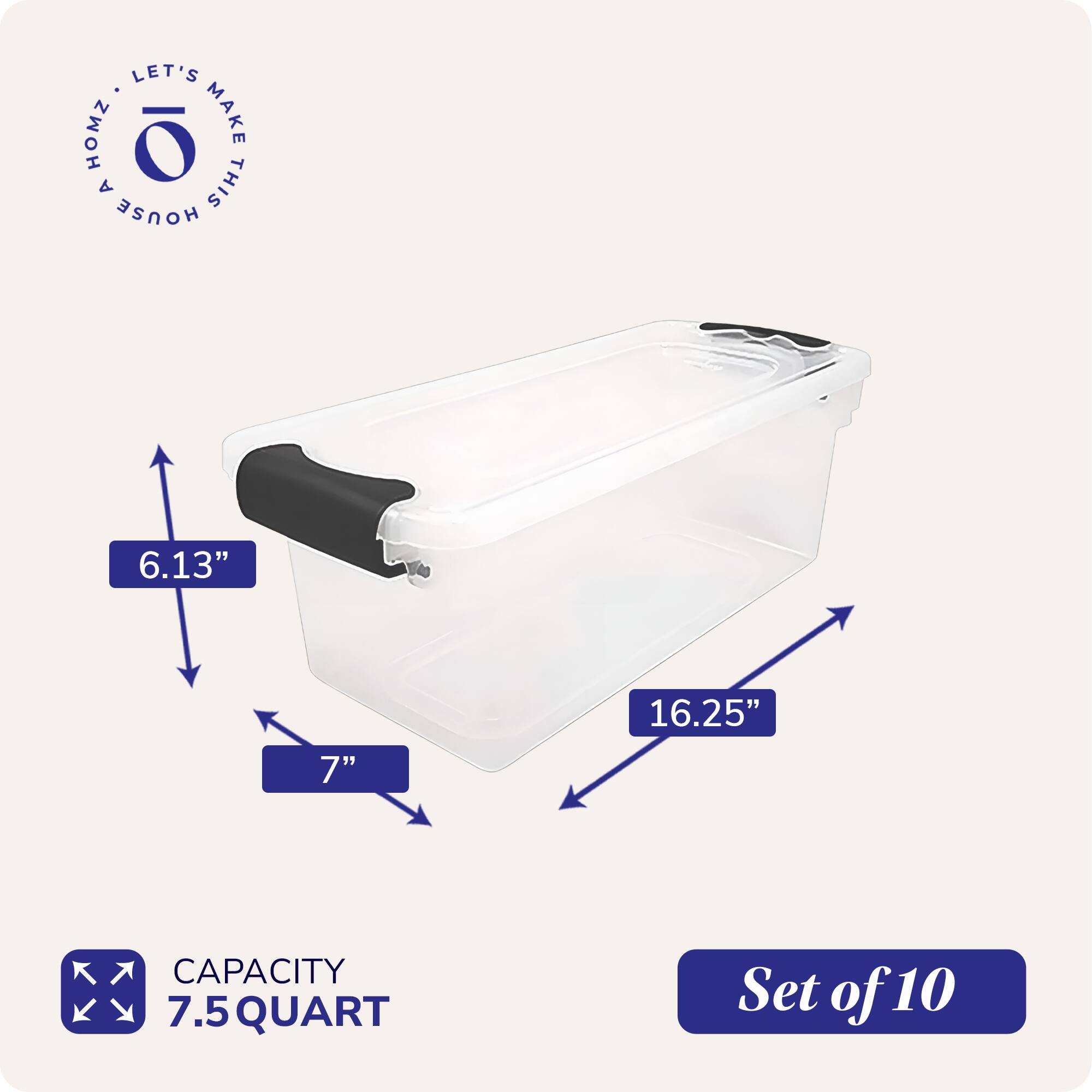 LET'S MAKE THIS HOUSE AMAZING

6.13" 16.25" 7" CAPACITY 7.5 QUART Set of 10