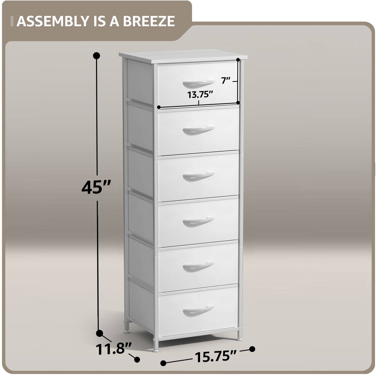 ASSEMBLY IS A BREEZE

45"  
13.75"  
7"  
11.8"  
15.75"