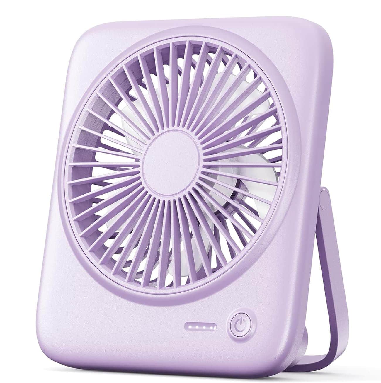 FINEAK - 4000mAh 6.5 Inch Quiet Desk Fan - 4-Speed Rechargeable Purple
