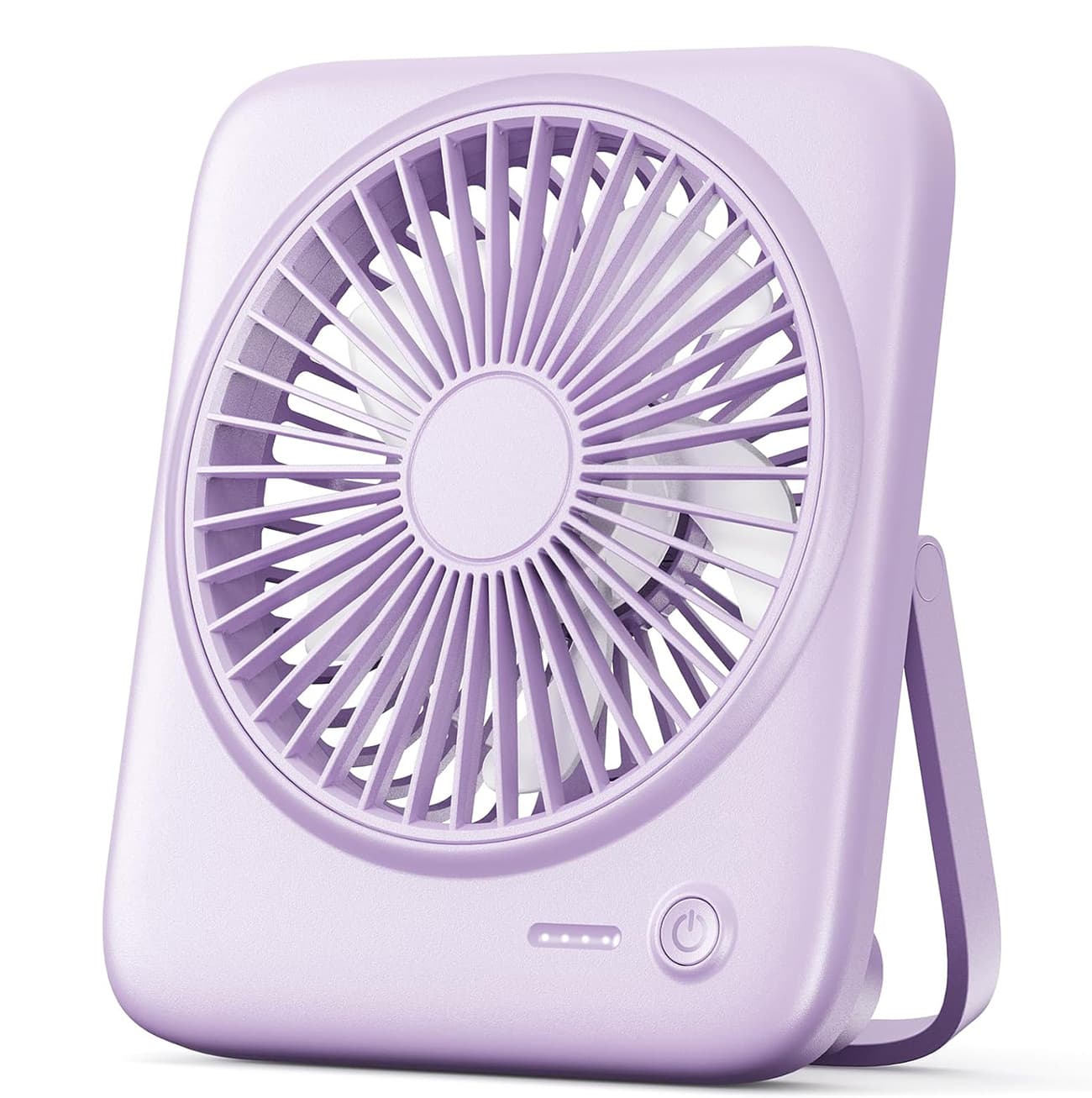 Front. FINEAK - 4000mAh 6.5 Inch Quiet Desk Fan - 4-Speed Rechargeable Purple.