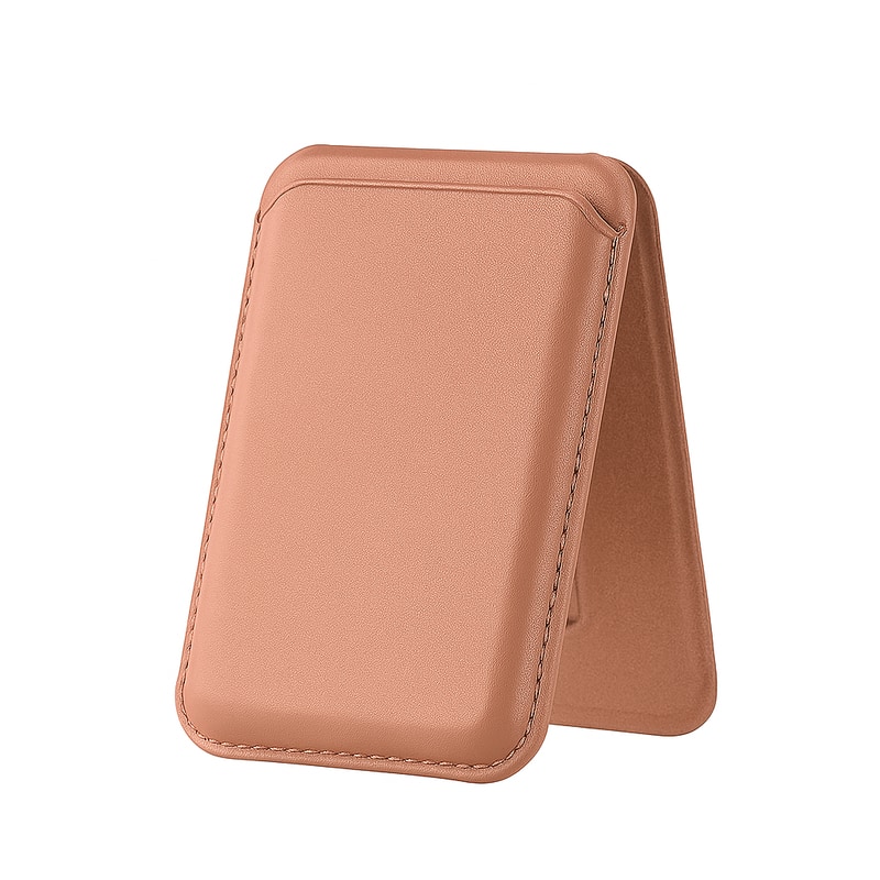 Front. Entronix - Entronix Leather Magnetic Wallet Attachment for MagSafe & Magnetic Phone Cases – Slim Card Holder Phone Accessory - Rose Gold.