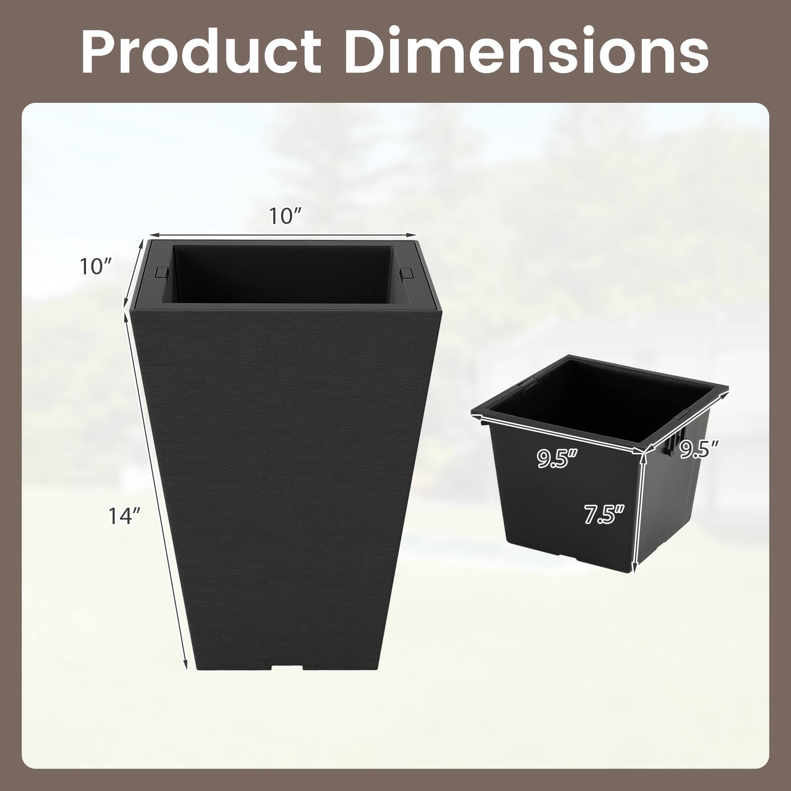Product Dimensions: 10" x 10" x 4" / 9.5" x 9.5" x 7.5"