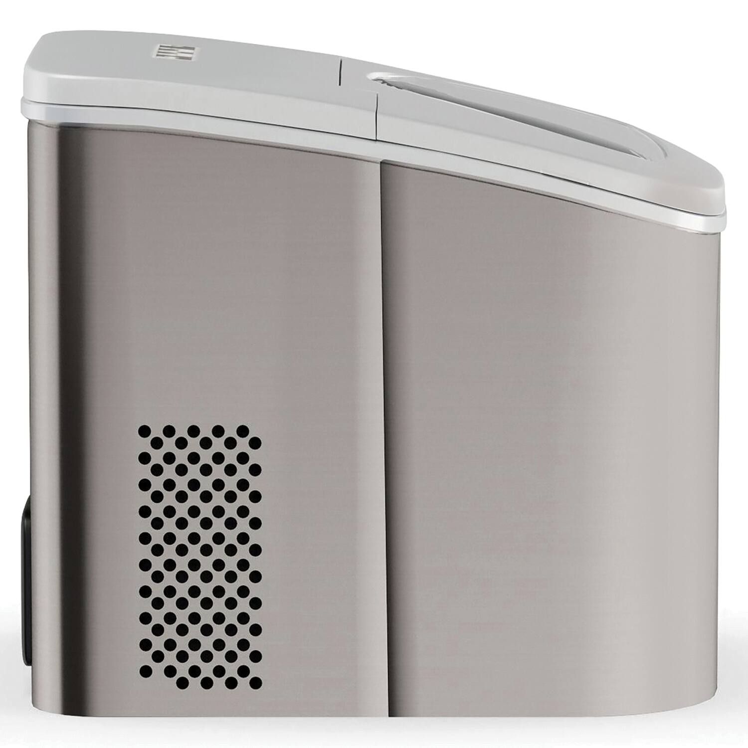 Angle. Frigidaire - Countertop Ice Maker, 26 Lbs per Day, Stainless Steel - Silver.