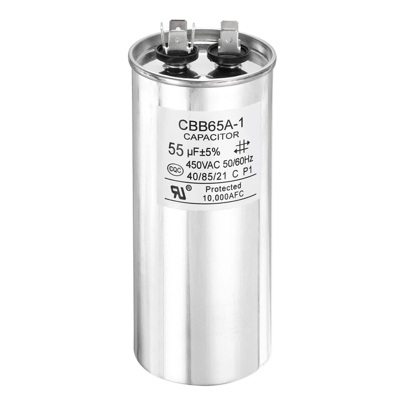 Unique Bargains - 1pc CBB65 Capacitor 55uF 450V Run Round for AC Motor Start HVAC Compressor Generator Air Condenser - Silver price history on PriceWatchPro
