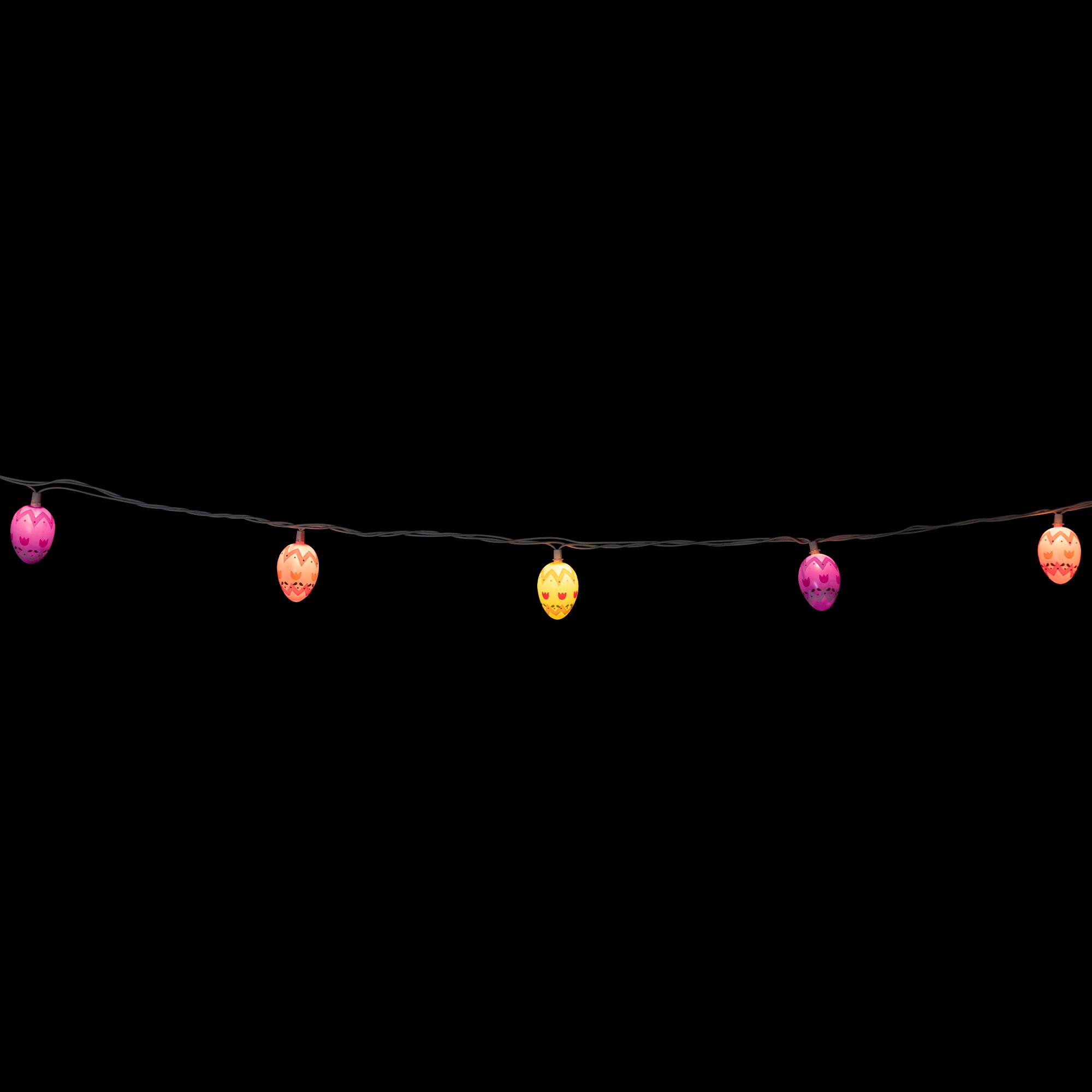 Alt View 4. Northlight - 10-Count Pastel Multi-Color Easter Egg String Light Set, 7.25ft White Wire - Pink.
