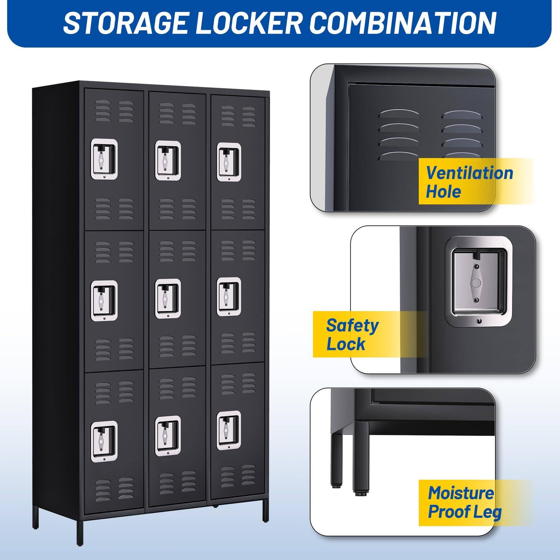STORAGE LOCKER COMBINATION

- Ventilation Hole
- Safety Lock
- Moisture Proof Leg