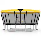Front. Gymax - Gymax 16 FT Outdoor Trampoline w/Non-Slip Ladder Enclosure Net & Anti-Rust Coating - Yellow.