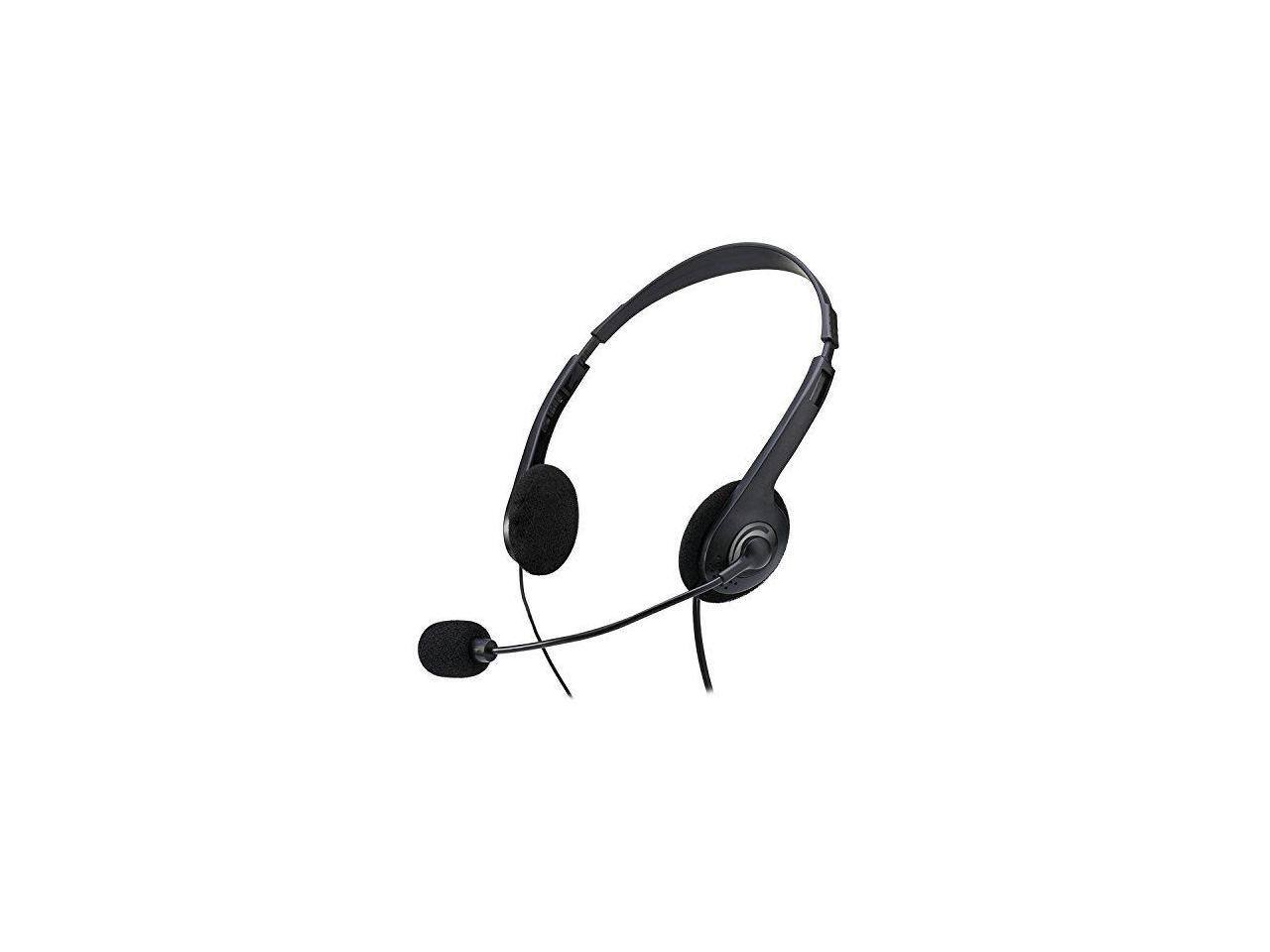 Front. Adesso - STEREO HEADSET W/ MICROPHONE - Black.