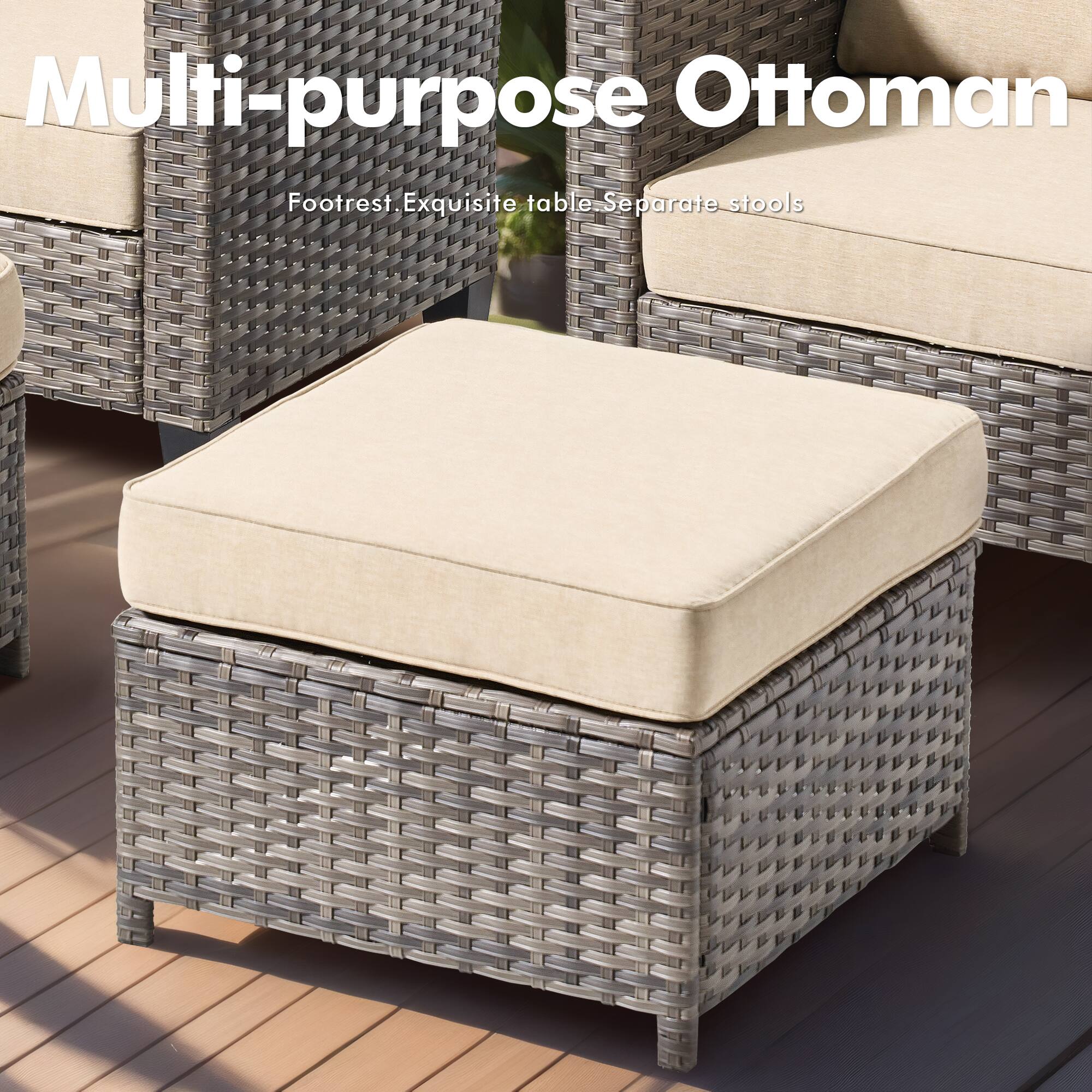 Multi-purpose Ottoman  
Footrest. Exquisite table. Separate stools
