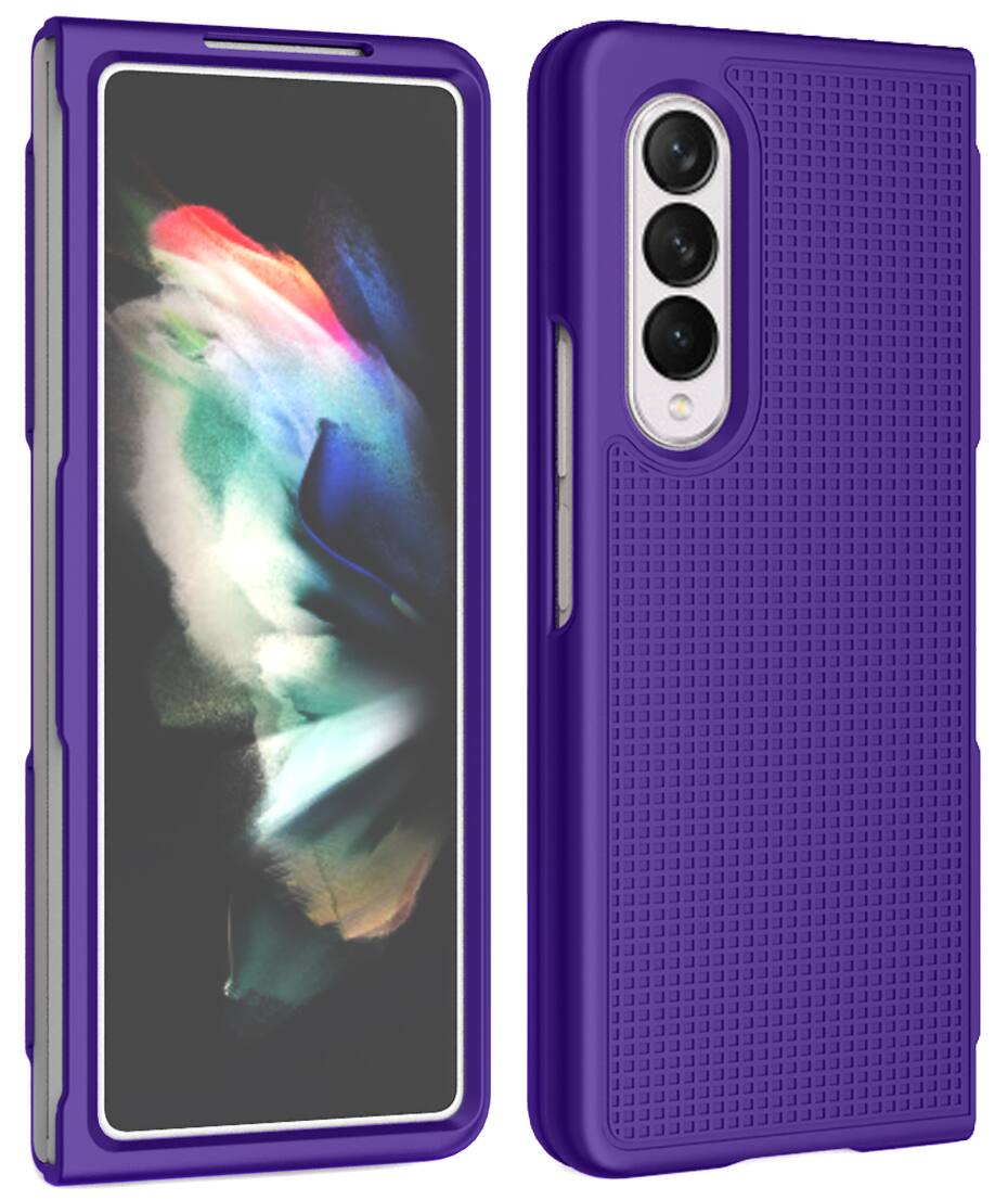 Alt View 2. Nakedcellphone - Slim Hard Case for Samsung Galaxy Z Fold 3 - Purple.