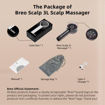 BREO Electric Scalp Massager with Red Light Therapy, Waterproof BREO Electric Scalp Massager with Red Light Therapy, Waterproof