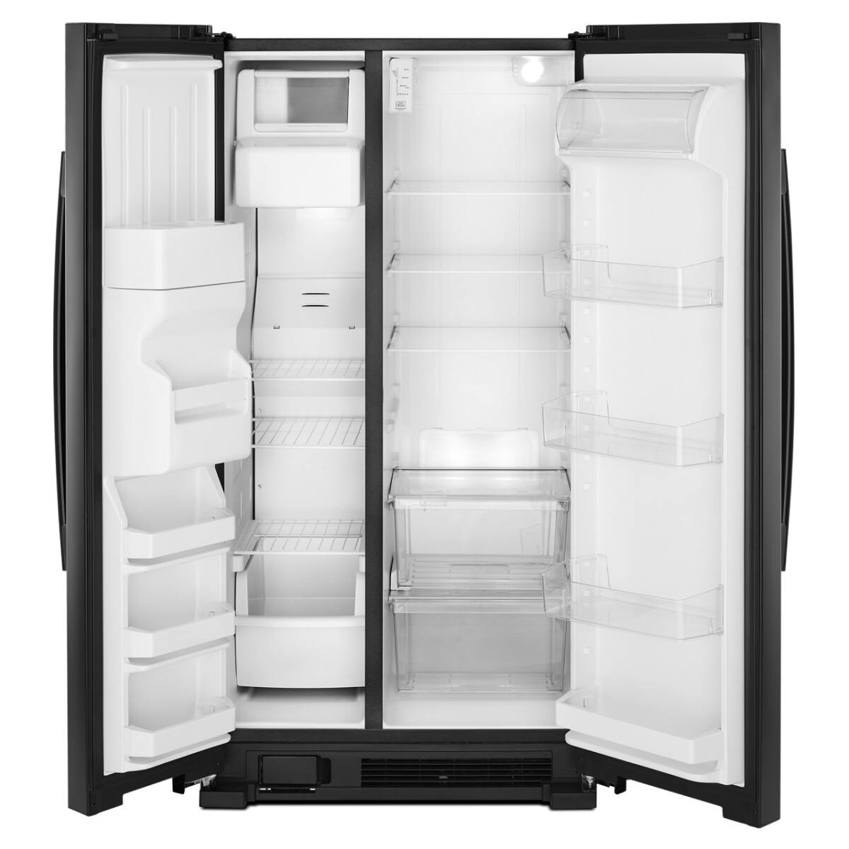 Angle. Amana - Amana - 36-inch Side-by-Side Refrigerator with Dual Pad External Ice and Water Dispenser .- Black - Black.