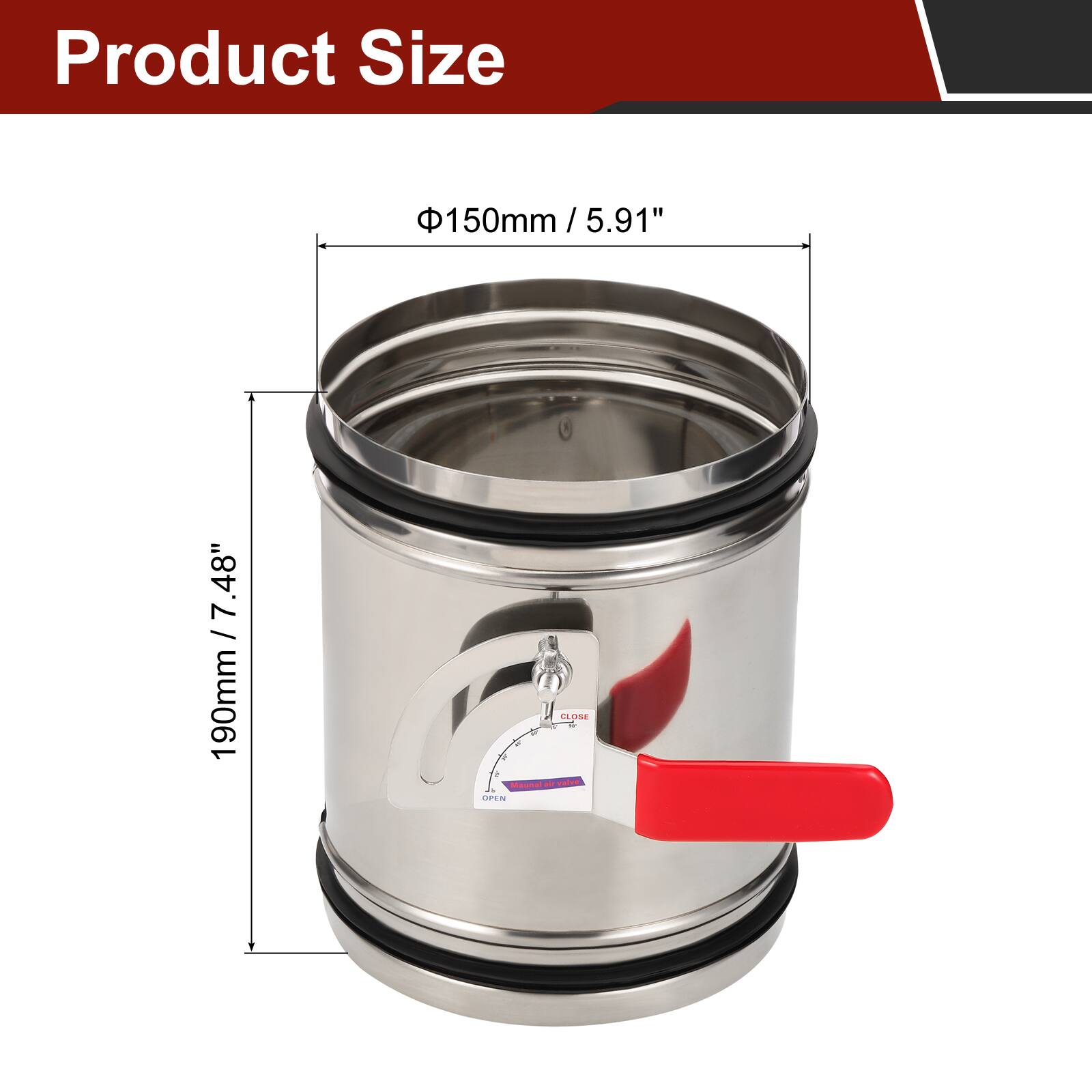 Product Size  
Φ150mm / 5.91"  
190mm / 7.48"