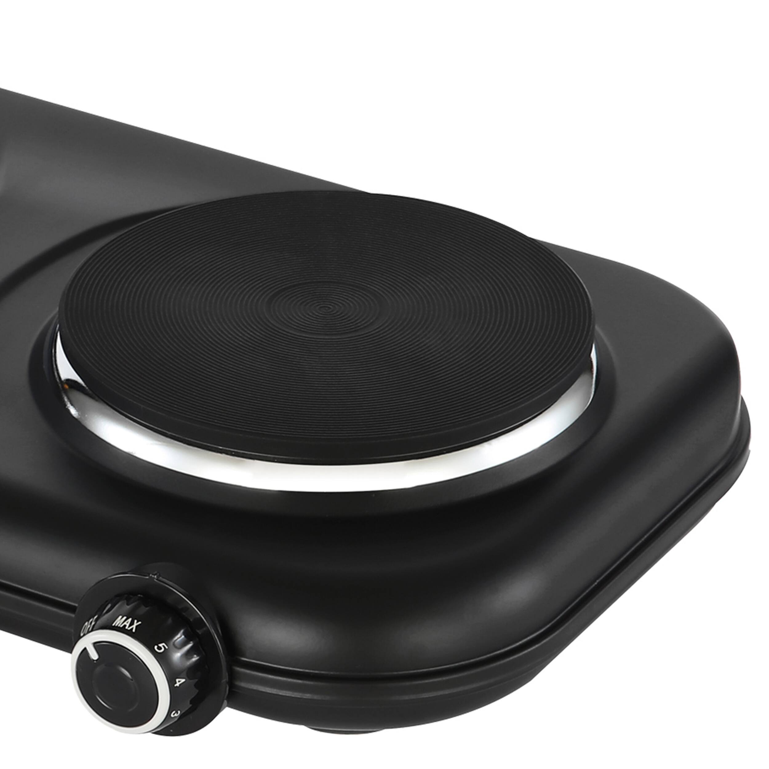 Angle. Brentwood - Brentwood 1100w Double Cast Iron Burner Electric Hot Plates in Black - Black.