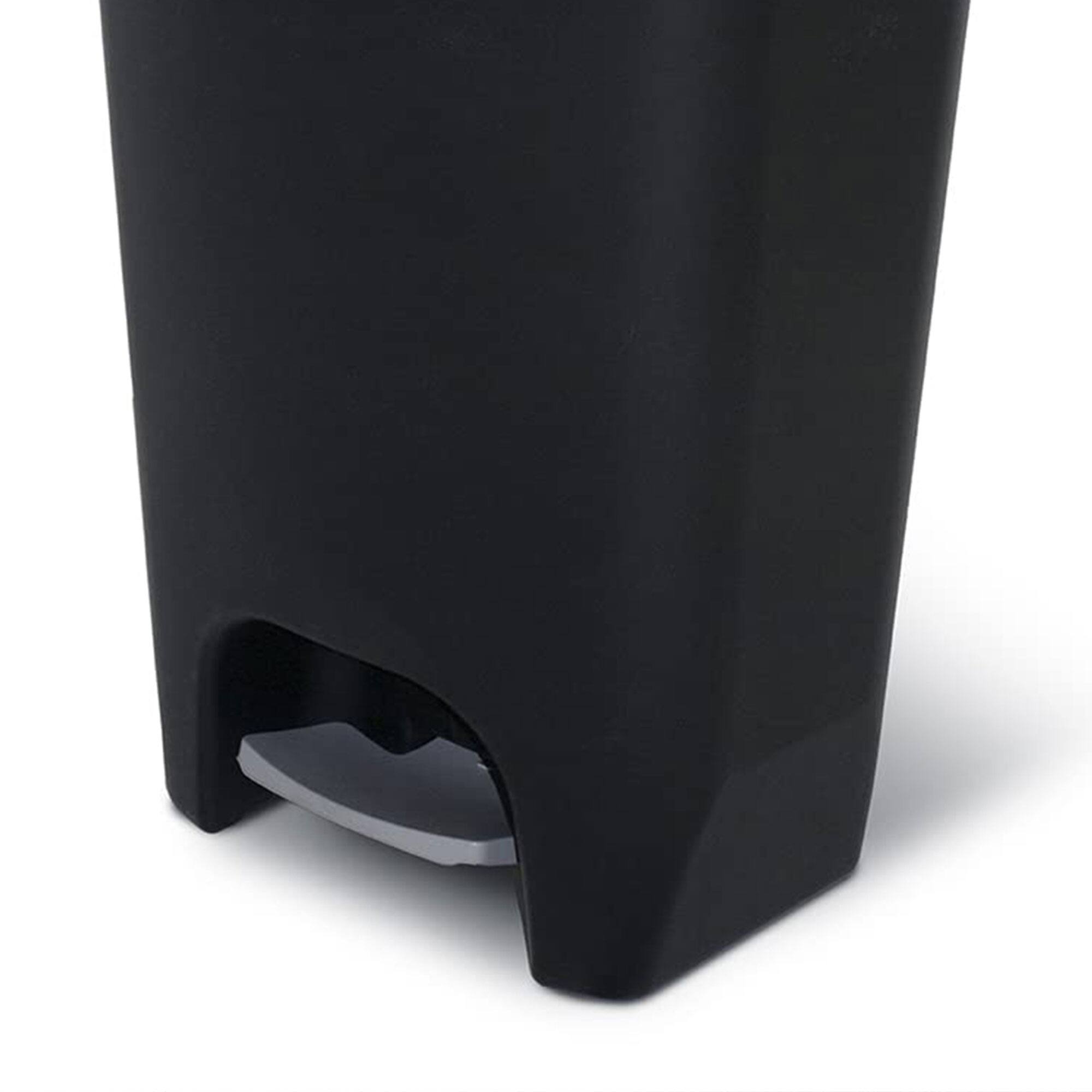 Alt View 8. Glad - Glad Kitchen Trash Can with Lid, Foot Pedal and Garbage Bag Rings, 13 Gal, Black - BLACK.