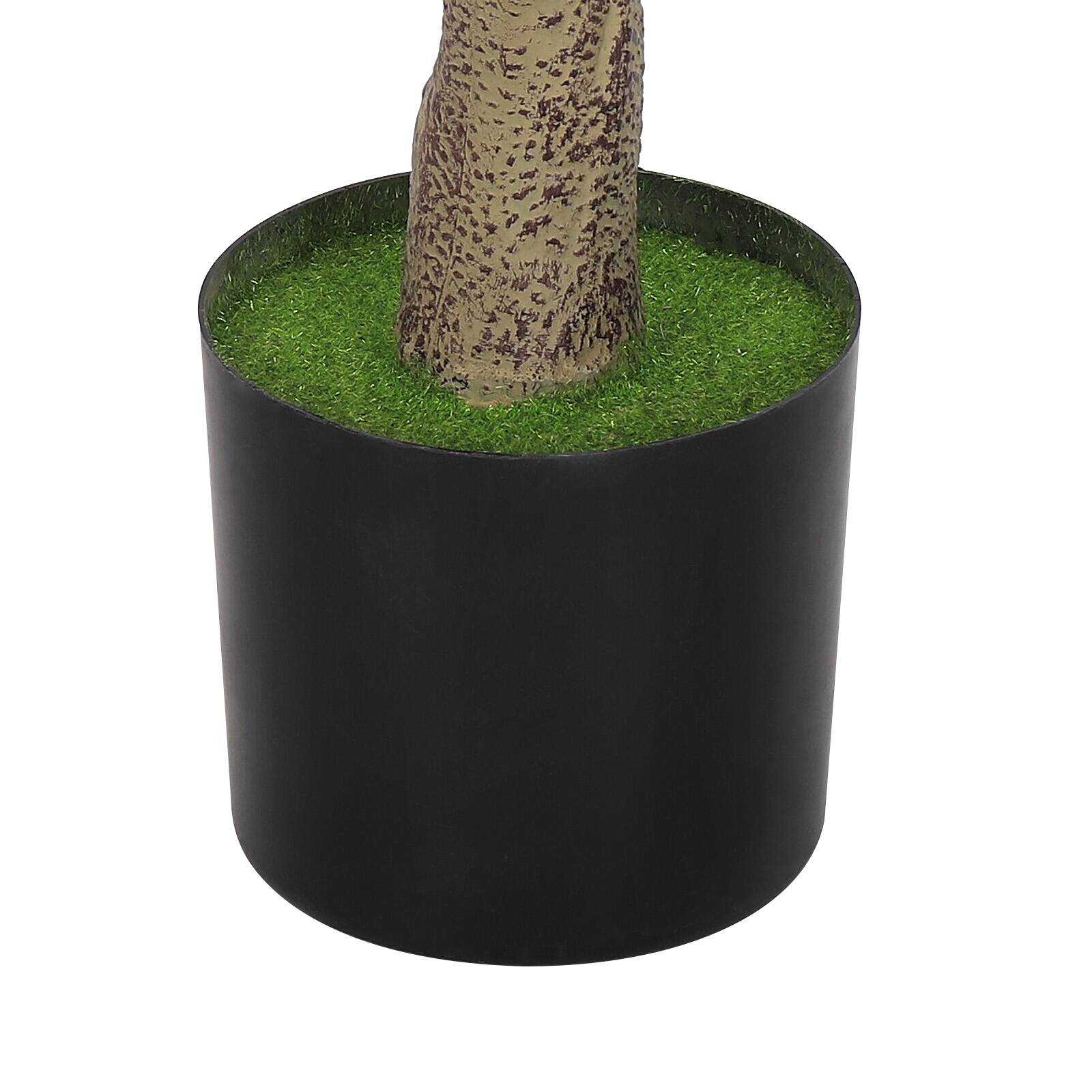 Back. Oumilen - Artificial Orange Camellia Tree in Black Pot - Orange.