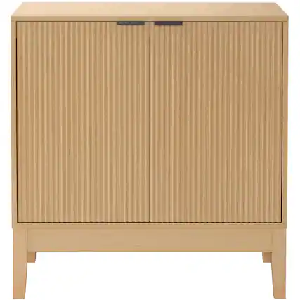 Front. Best Choice Products - Best Choice Products 2-Door Reeded Storage Cabinet w/ Soft-Close Doors, Multipurpose Accent Furniture - Natural - Natural.