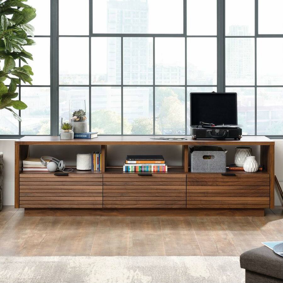 Back. Hivvago - Hivvago TV Stand Entertainment Center - Fits up to 70-inch TV - Walnut.