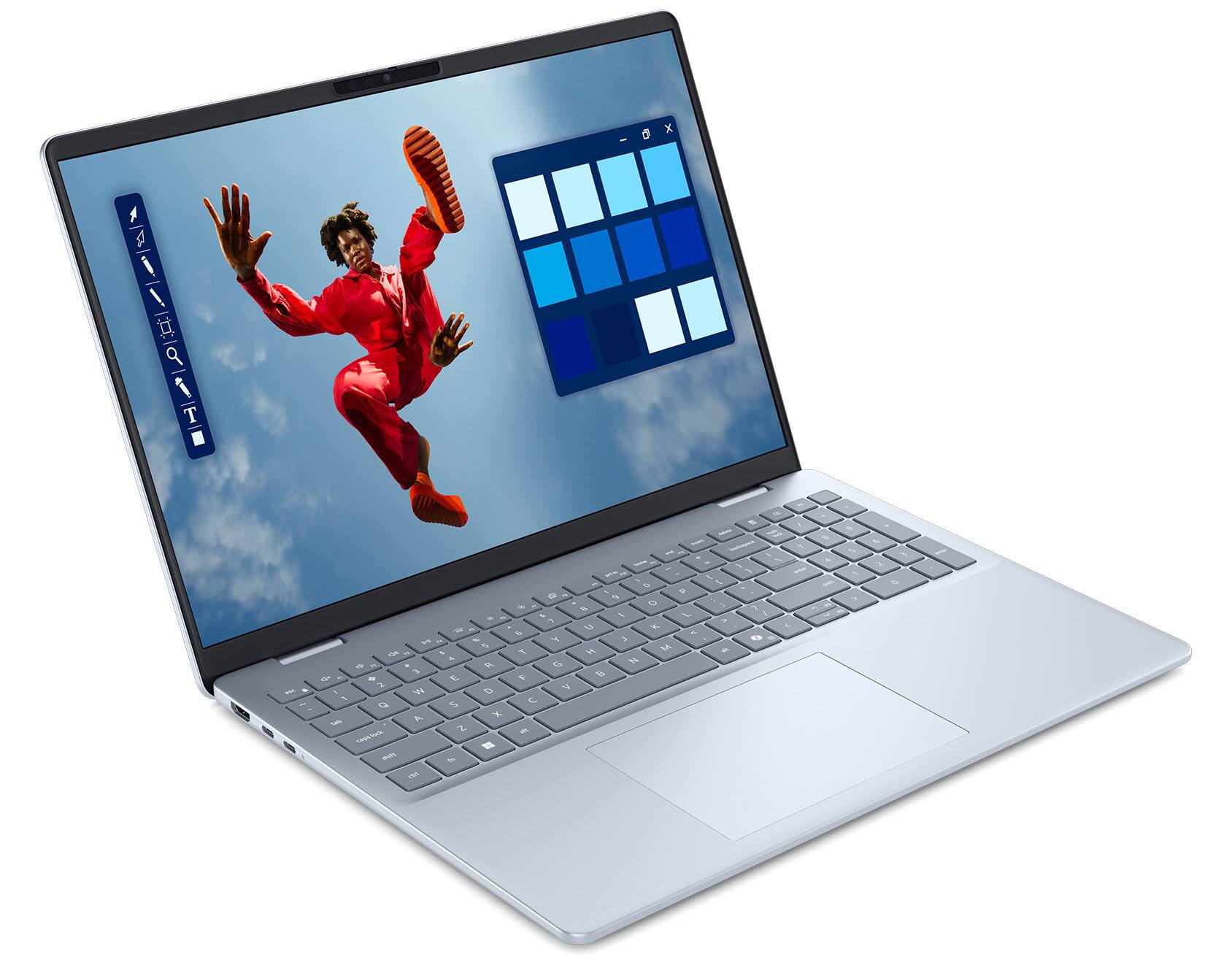 Alt View 3. Dell - Dell 16 Plus DB16250 Laptop 16.0 WQXGA (Intel Ultra 9-288V, 32GB LPDDR5X, 2TB M.2  PCIe SSD, Win 11 Pro) w/USB Hub - Ice Blue.