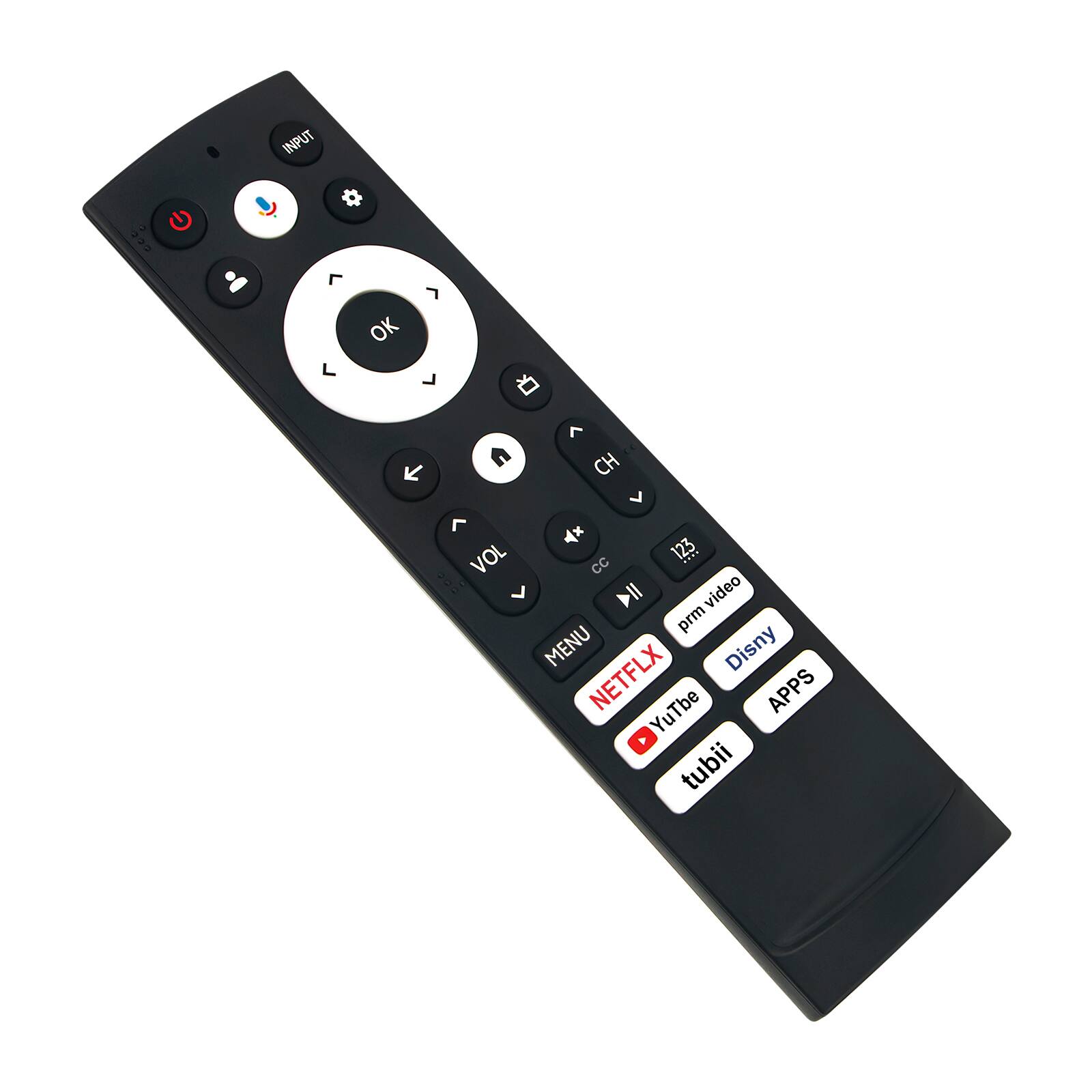 INPUT  OK  CH  VOL  cc 12.3  MENU  Disny  NETFLIX  YouTube  APPS  tubii
