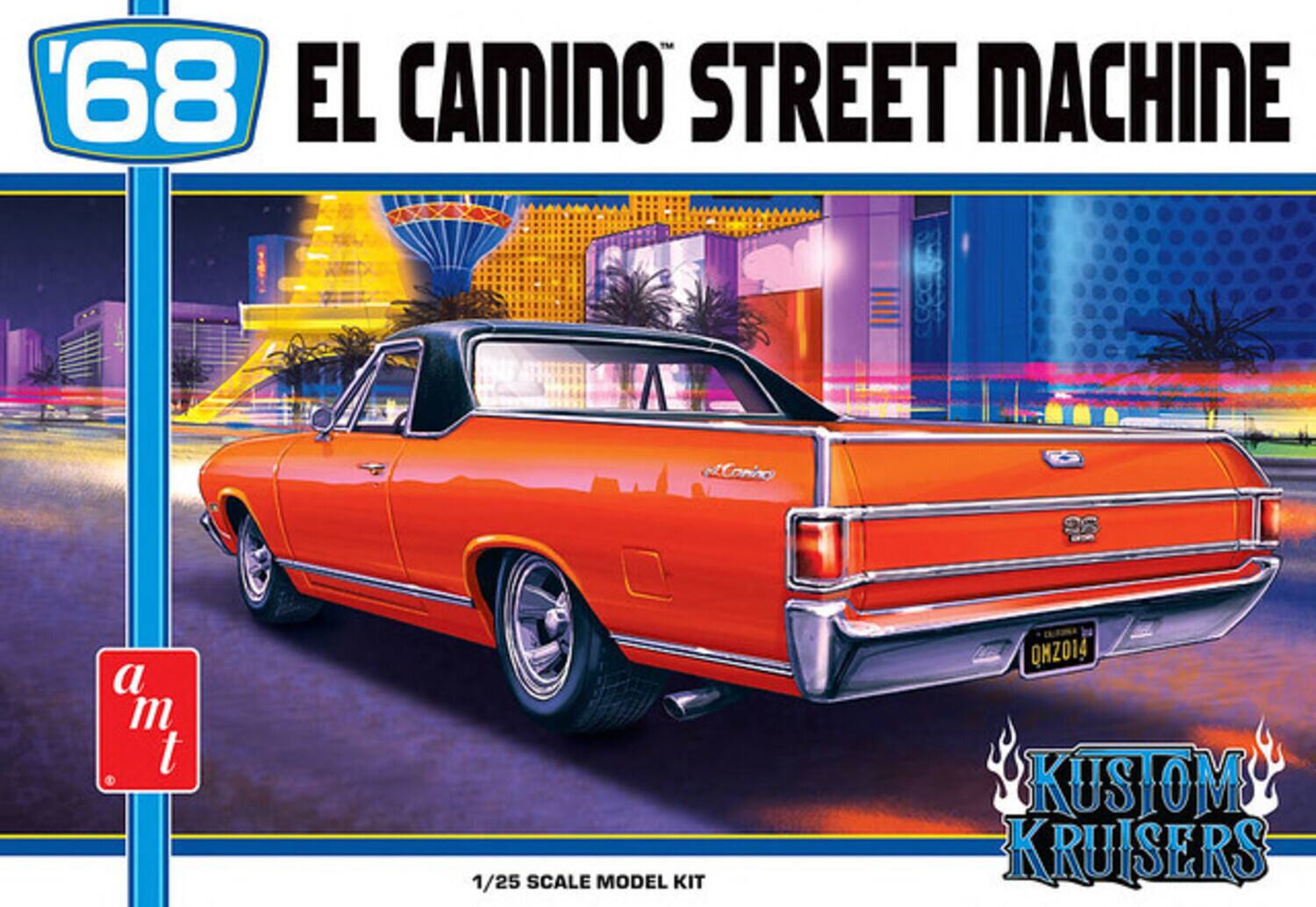 '68 EL CAMINO STREET MACHINE  
Corino  
a m t  
1/25 SCALE MODEL KIT  
OMZ014  
KUSTOM KRUISERS