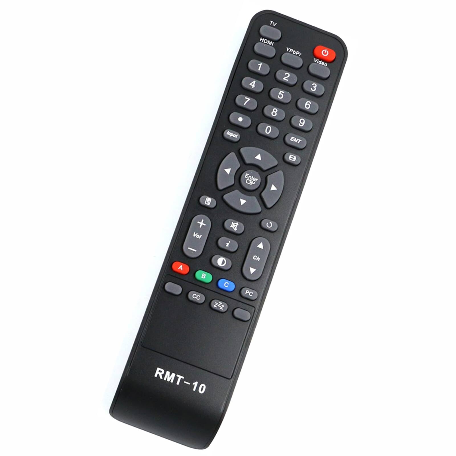 TV HDMI YPbPr Video 1 2 3 4 5 6 7 8 9 0 Input 0 ENT Enter Vol - A B C CC Zz PC RMT-10