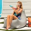 Front. Jaxx - Jaxx Juniper Outdoor Bean Bag Patio Chair & Poolside Lounge, Granite - Granite Sunbrella.