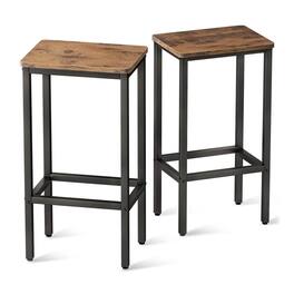 ODK - 25.6 Inch Height Wooden Counter Stool Seat Barstool, Rustic (2 Set) - Brown