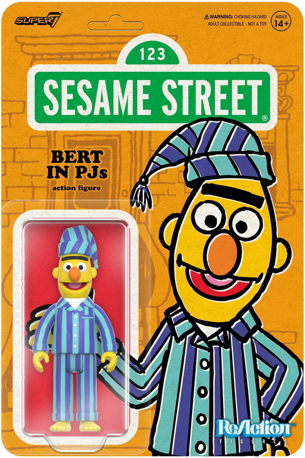 Super7 - Sesame Street - ReAction Figures Wv6 - Bert (PJs) - COLLECTIBLES - Multicolor