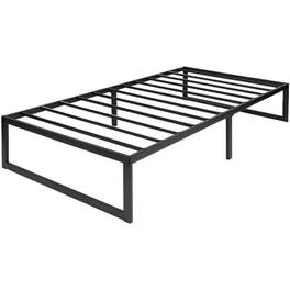 Hivvago - Twin Size 14 Inch Metal Steel Slat Platform Bed - Black