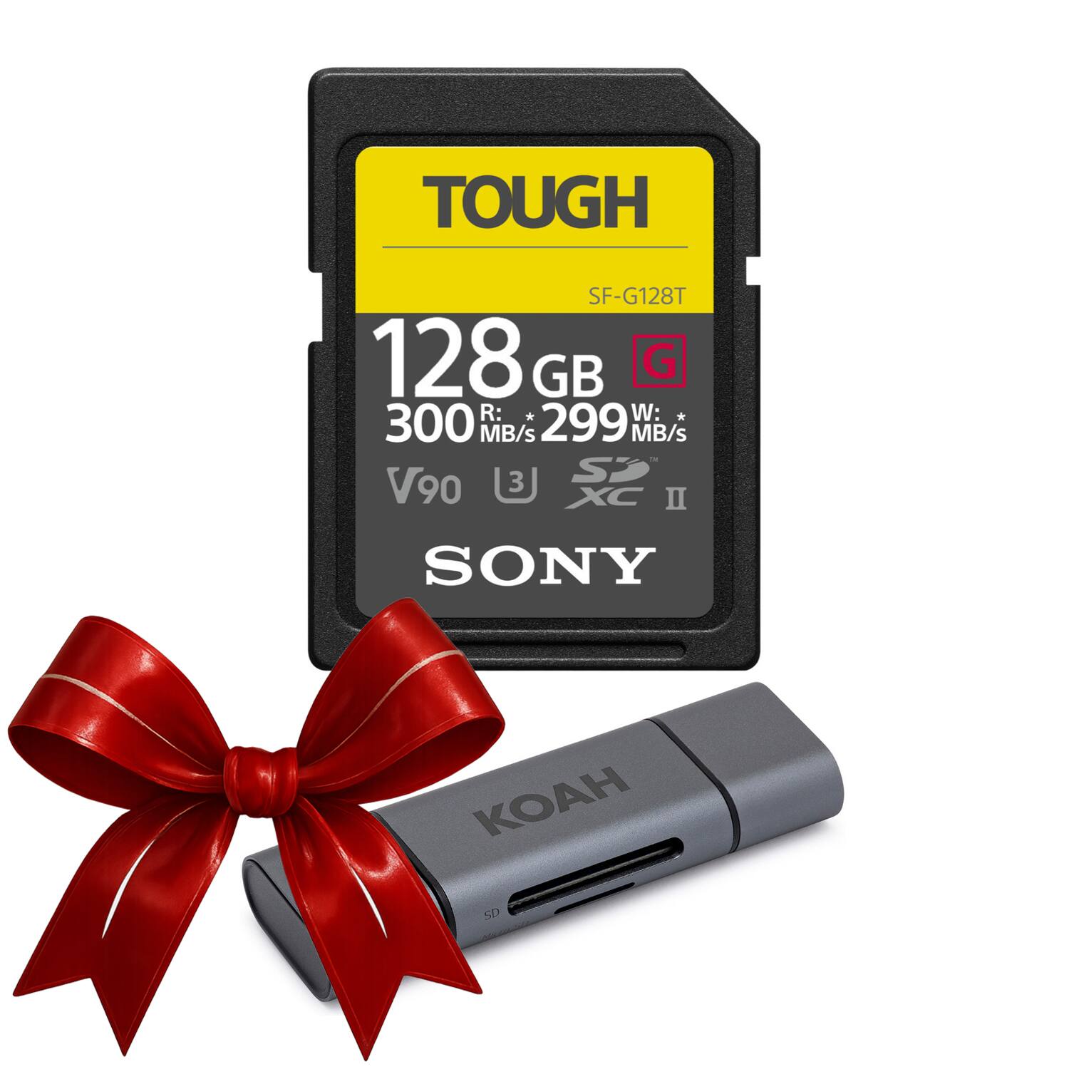 TOUGH SF-G128T 128 GB  
R: 300 MB/s  
W: 299 MB/s  
V90  
3 XC II  
SONY