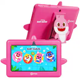 Contixo - A8 Baby Shark 7-Inch Kids Tablet, 32GB, Android 16, 8 Pinkfong Learning Apps, Parental Controls, Ages 3-12 - Pink Shark