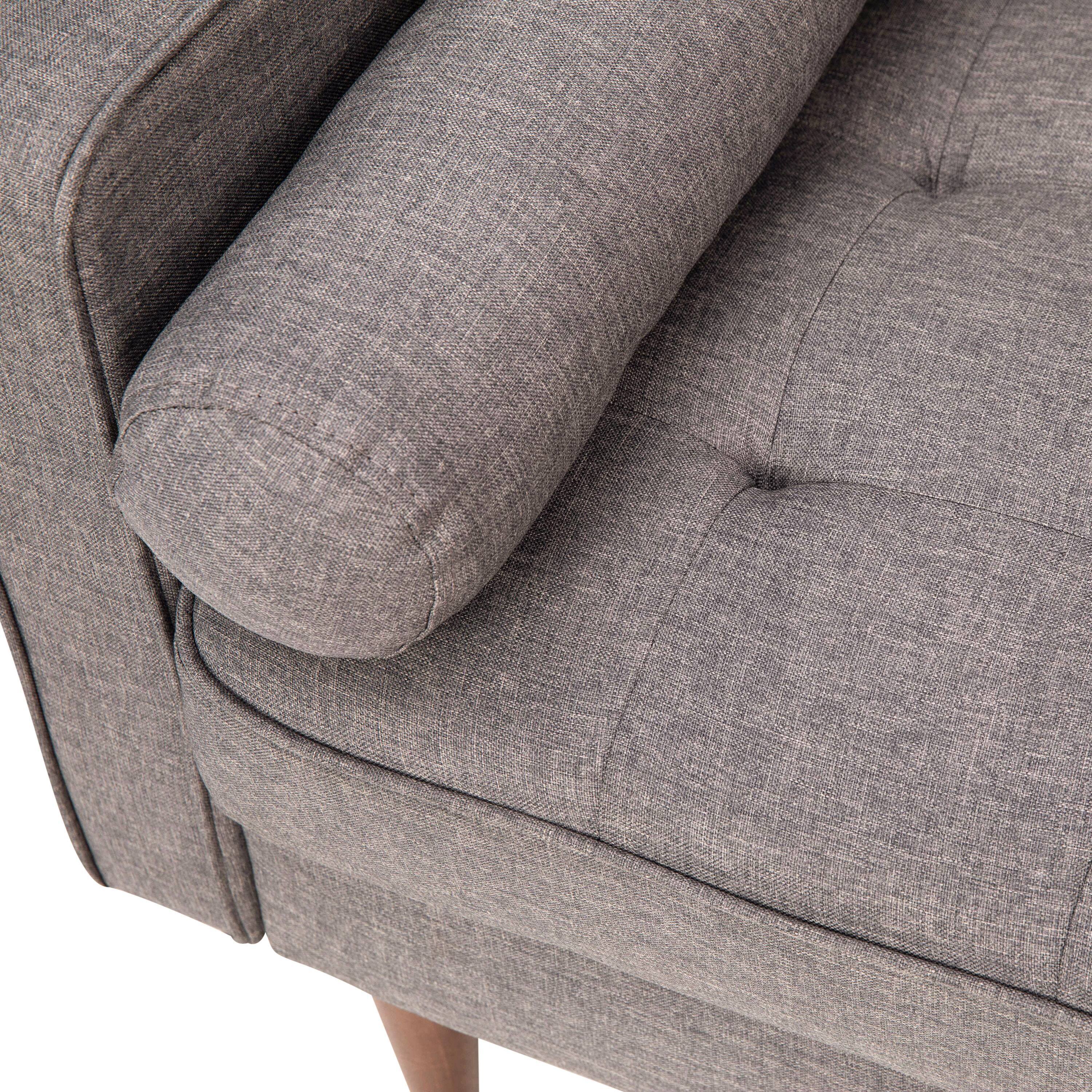 Alt View 10. Emma + Oliver - Holden Upholstered Mid-Century Modern Pocket Spring Sofa with Wooden Legs and Removable Back Cushions - Slate Gray.