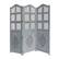 Front. Manhattan Lane - Three Panel Wooden Room Divider with Traditional Carvings and Cutouts - Blue.