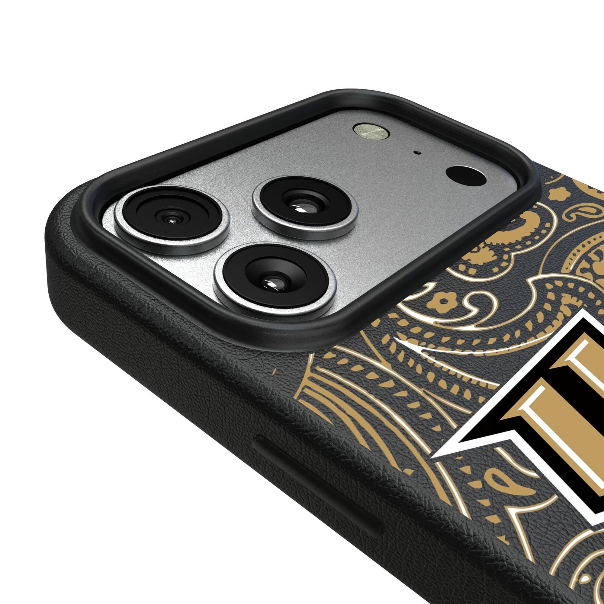 Alt View 2. Keyscaper - UCF Knights Paisley iPhone Magnetic Bump Case - 16 - Black.