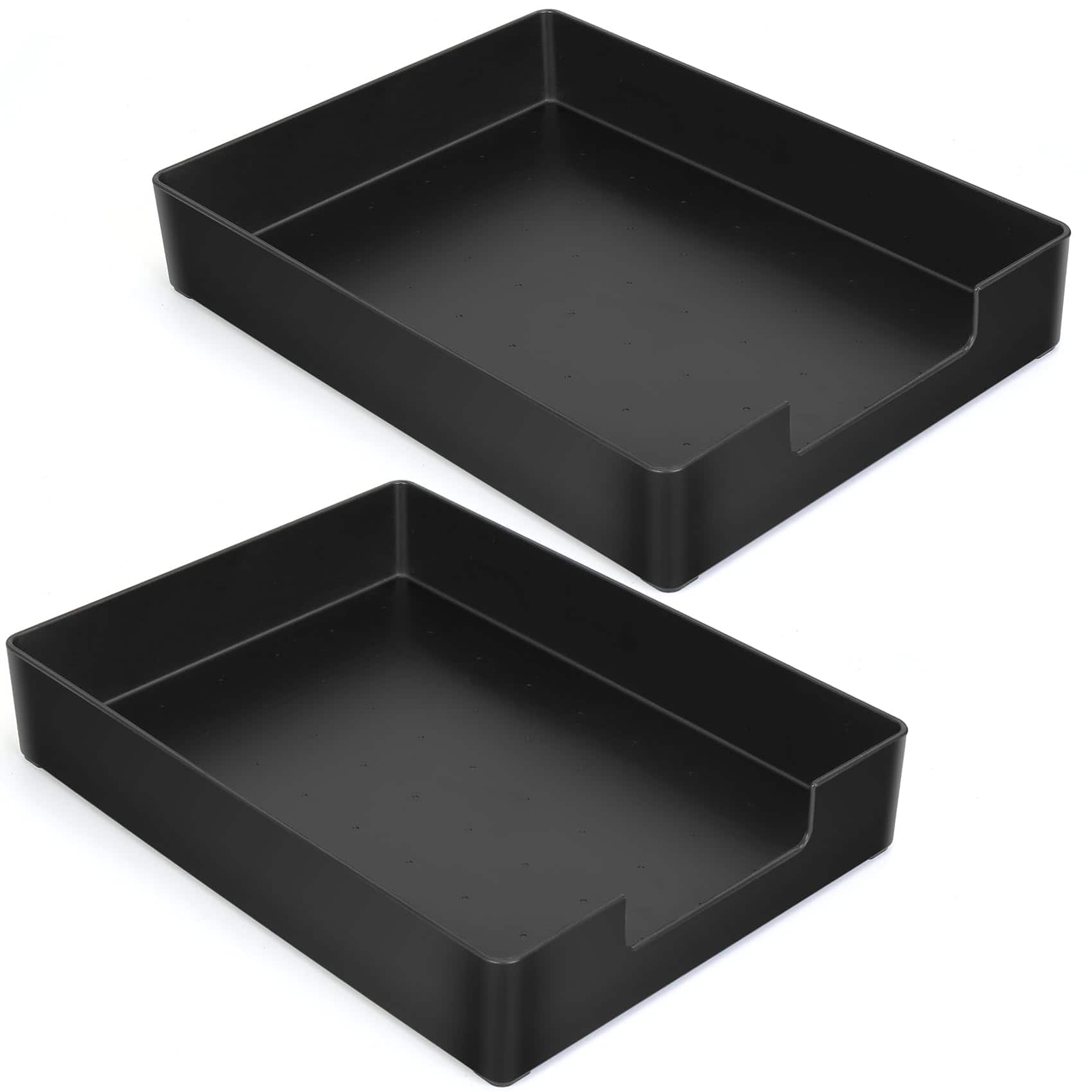 Paradigms Interiors - Letter Simple Classic Stackable A4 Letter Size Tray- Our black desk - Black 2pcs