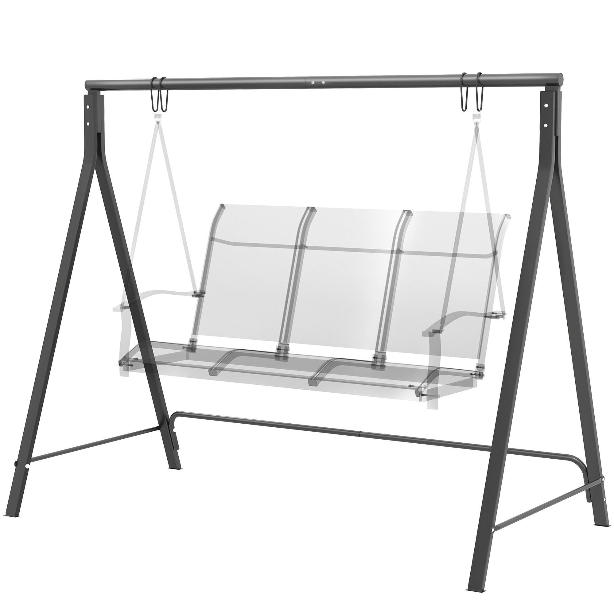 Outsunny - Porch Swing Stand, Heavy Duty Swing Frame, Hanging Chair Stand Only, 528 LBS Weight Capacity, for Backyard, Patio, Lawn - Black